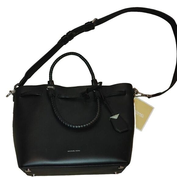 Michael Kors Women's Bag Bucket Blakely Black Leather shoulder/Crossbody Bag - Picture 1 of 12